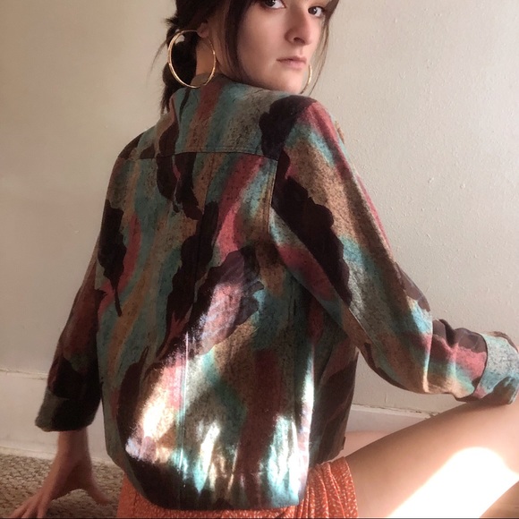 Hand Painted Watercolor Denim Jacket ๐ - Picture 7 of 7